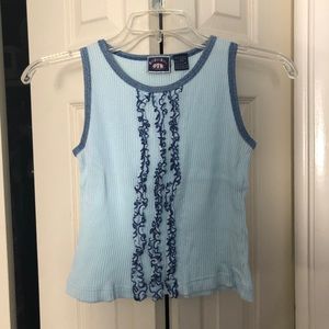 Frilly baby blue tank top